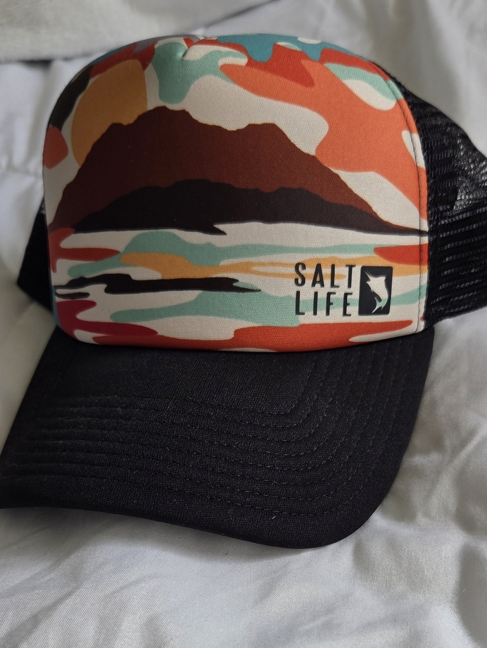 Salt Life Multicolor Sunset Camouflage Trucker Hat